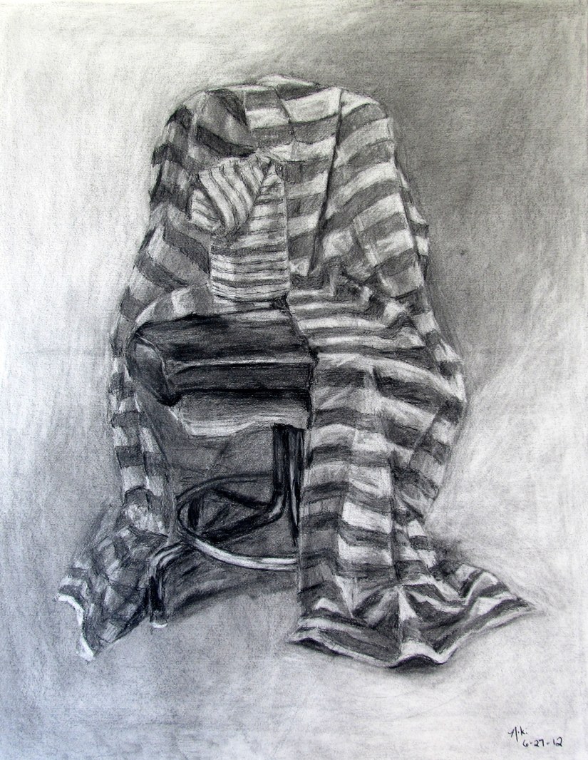 Draped Striped Fabric Still Life